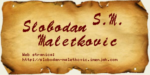 Slobodan Maletković vizit kartica